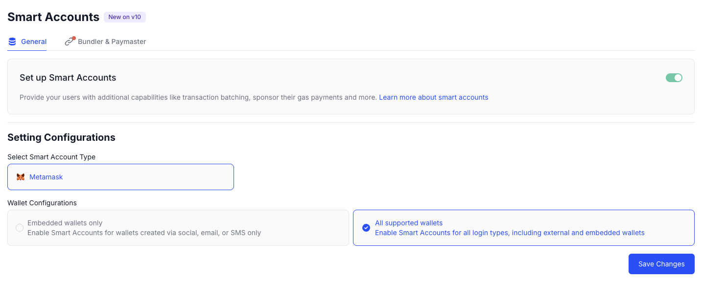 Enable Smart accounts